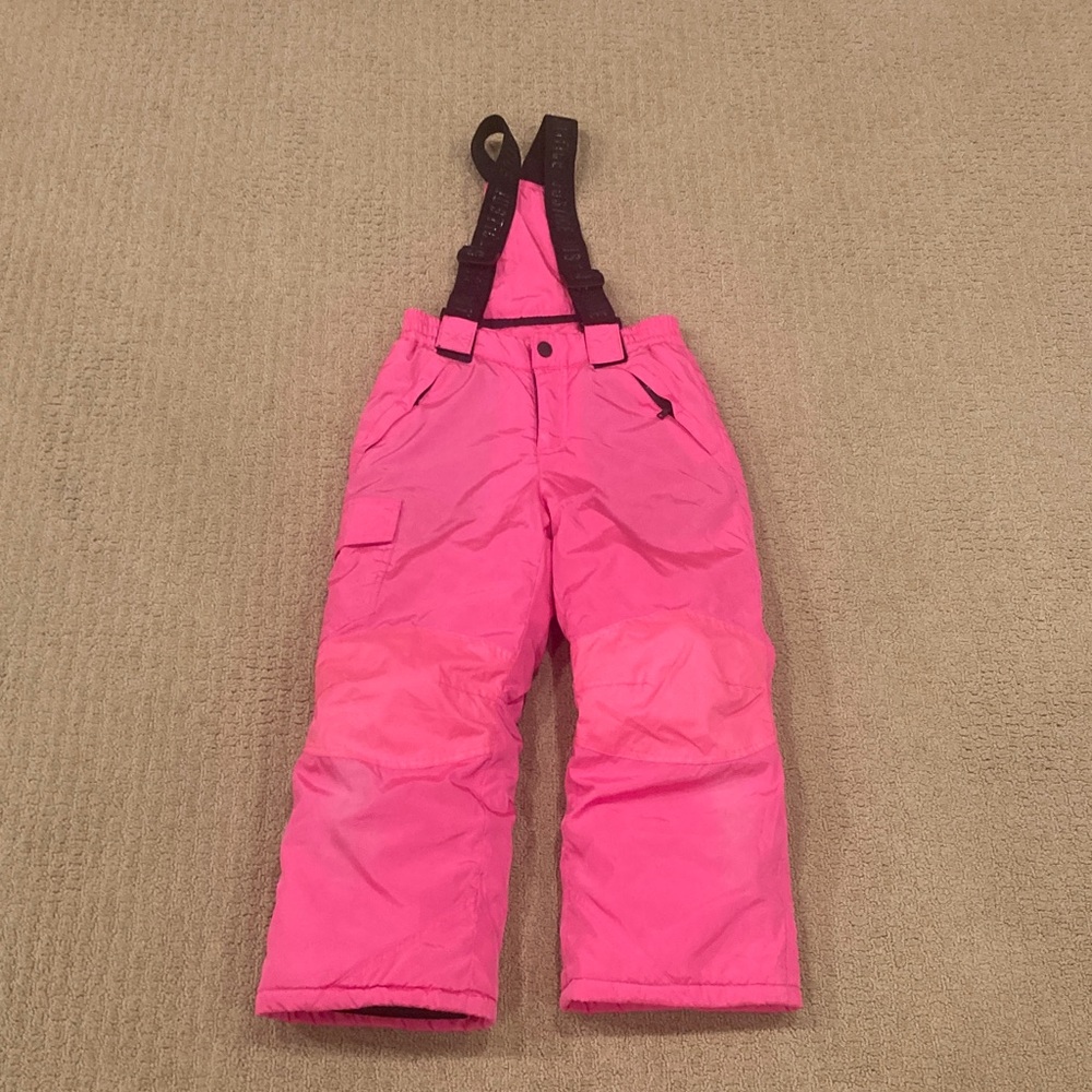 Justice Pink Snow Pants with Brown Straps
